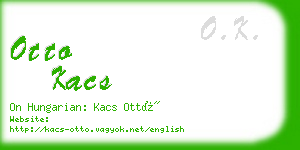 otto kacs business card